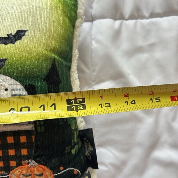 Spooky Night Halloween Haunted Ghost Camping Embroidered Throw Pillow 12 X 8 - Picture 8 of 9